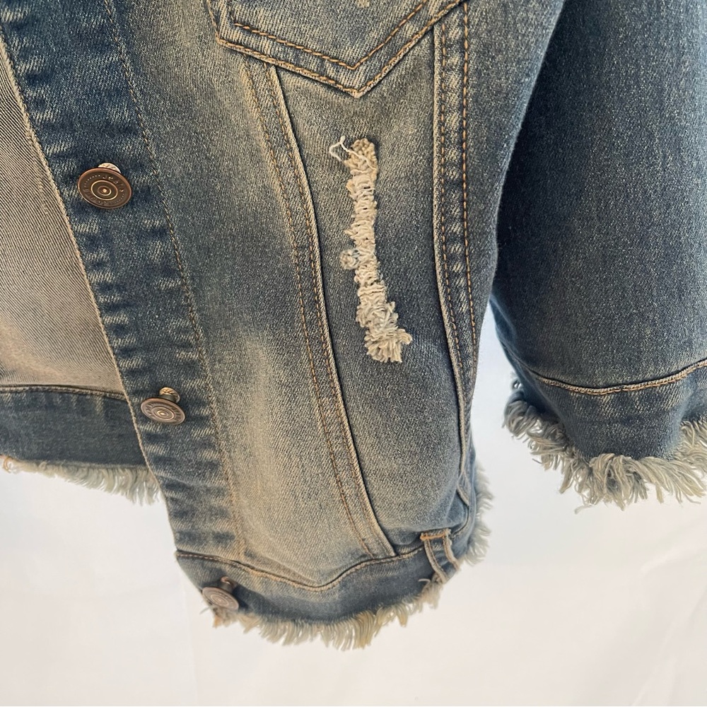 Distressed Girls S Cropped Jean Jacket NST - Picture 3 of 8